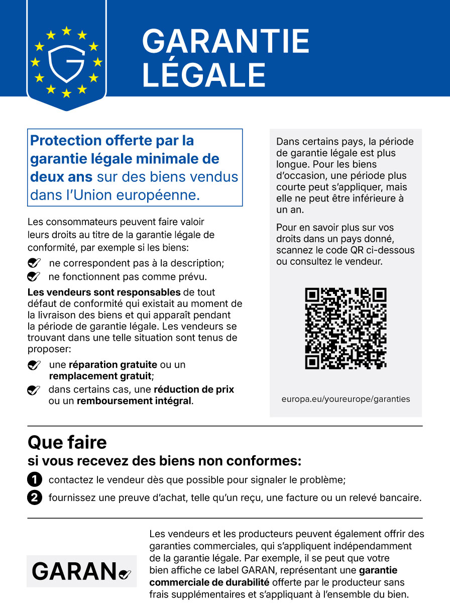 Garantie légale : avis harmonisé de l'UE