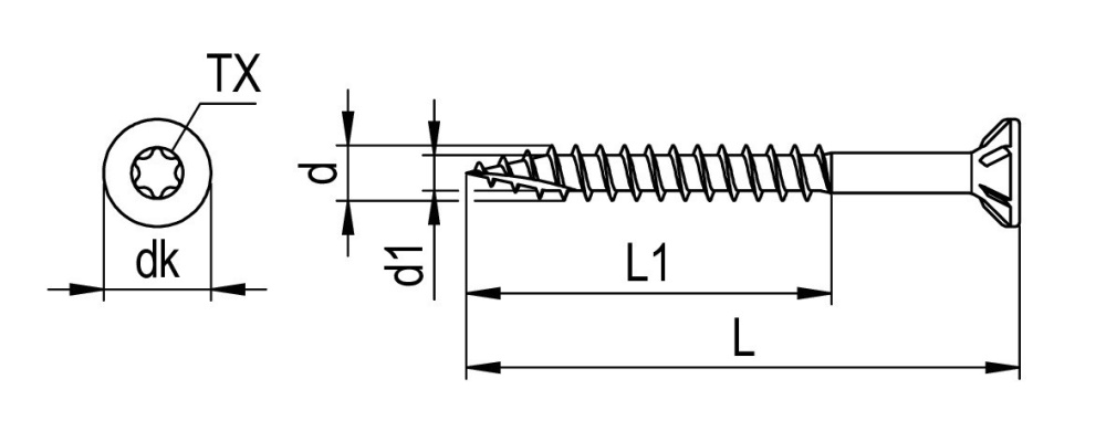 Reisser Spanplattenschraube R2 plus, Senkkopf mit Fräsrippen, TX, Teilgewinde, Stahl RUSPERT®, 5,0x100