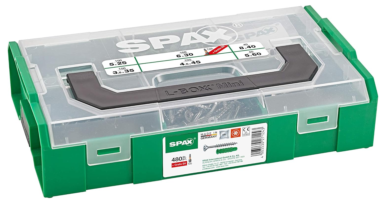 SPAX Sortimentsbox Dübel-Schrauben-Set - 201 Teile für den Innenbereich