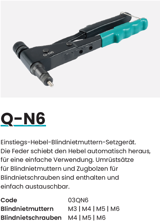 M6 Zugdorn für Nietmutternzange SILBER M6 Zugdorn für Nietmutternzange SILBER