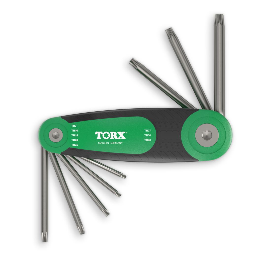 TORX® TR 71218 Klapphalter Set 8-teilig TR9–TR40, mit Duplex Grip — Made in Germany