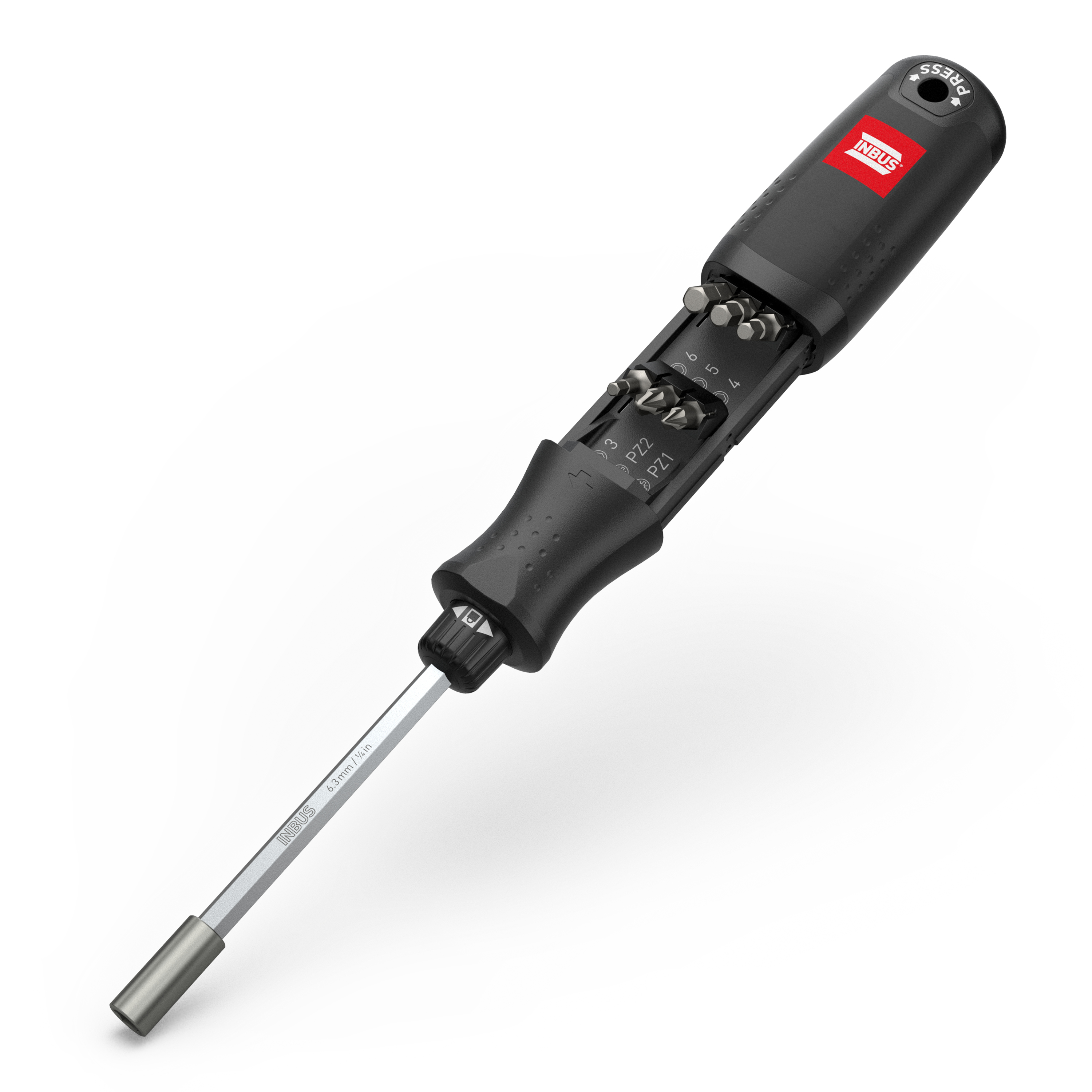INBUS® 73424 Schraubendreher inkl. 12 Bits, mit FlowDrive & HybridTouch