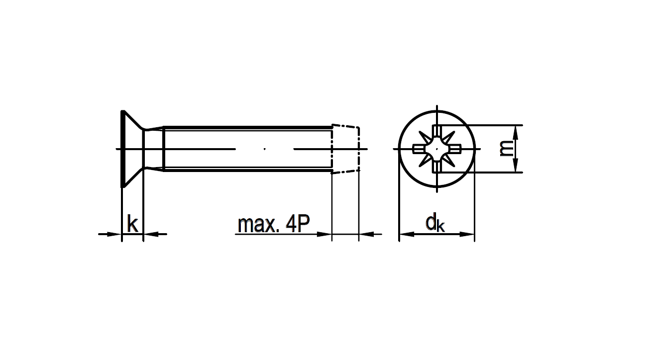 DIN 7500 M PZ gewindefurchende Schraube Senkkopf Stahl verzinkt M 8x10
