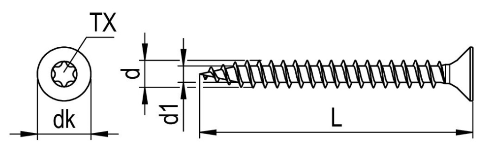 Reisser Spanplattenschraube, RETINOX® 2 plus, Senkkopf, TX, Vollgewinde, Edelstahl A2, 4,0x20