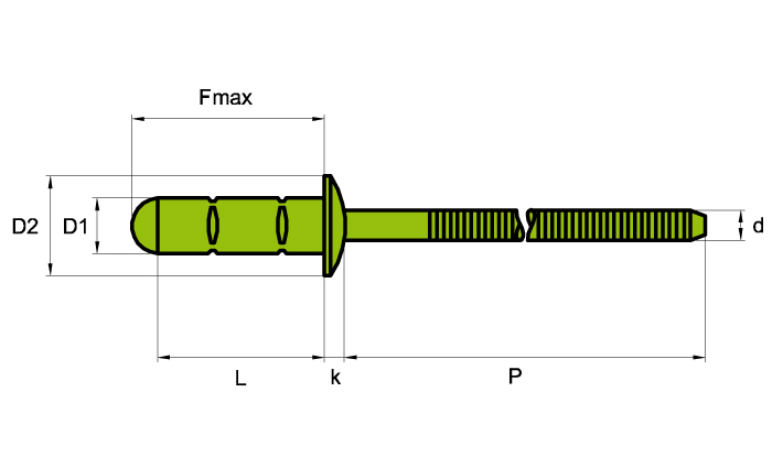 Mehrbereichs-Blindniete Flachkopf offen A2/A2 4,8x17,5 (Klemmbereich 9,0 - 12,5 mm)