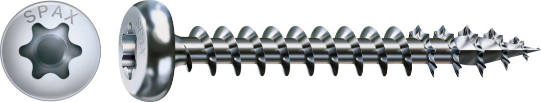 SPAX® Universalschraube, Halbrundkopf, T-STAR plus, Vollgewinde, WIROX® (A9J), 4,0x16