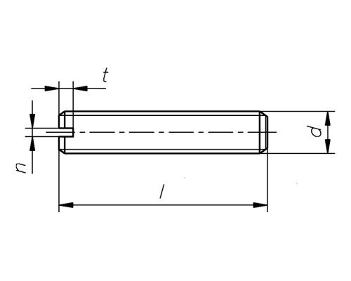 DIN 551/ ISO 4766 Gewindestift mit Kegelkuppe, mit Schlitz, Edelstahl A1, 25